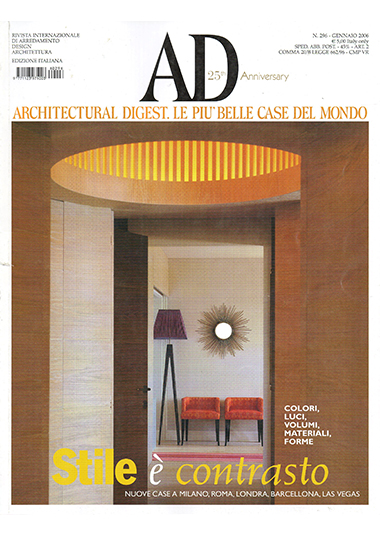 AD - Architectural Digest. Le più belle case del mondo: Stile a contrasto,,, n° 296, gennaio 2006, Le luci della penombra, pp. 126-133